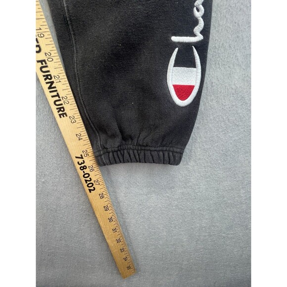 Champion Reverse Weave Spellout Joggers Sweatpants Mens Sz Small Black Vintage - Picture 9 of 12